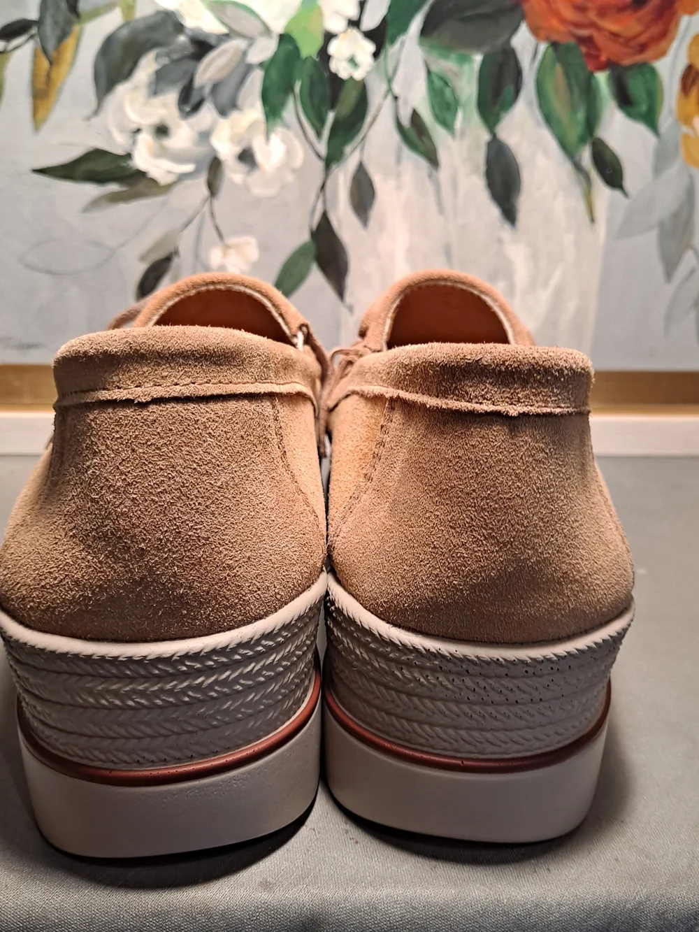 Ruiatoo Preppy Suede Fringe Tassel Platform Loafers in Light Brown 10.5-11